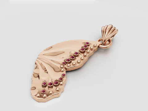 Luxury Abstract Leaf Pendant 3D Model