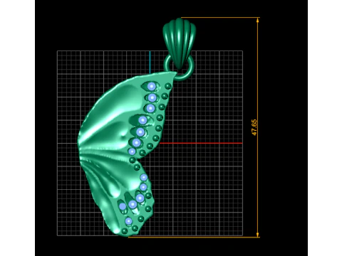 Luxury Abstract Leaf Pendant 3D Model