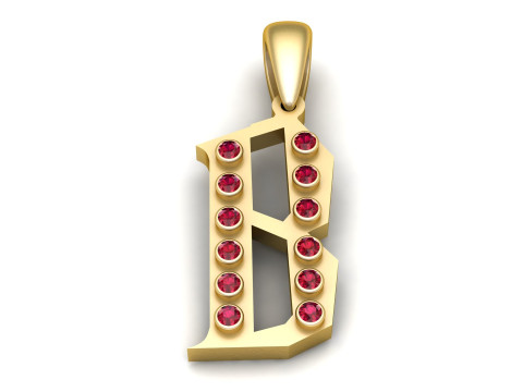 ラグジュアリーレターRペンダント 3Dモデル