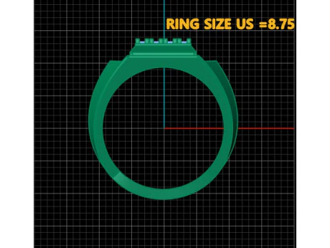 Luxury Mens Square Diamond Ring 3D Model