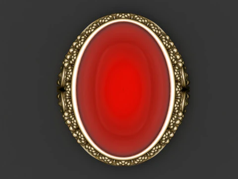Luxury Mens Cabochon Gemstone Rings 3D Model