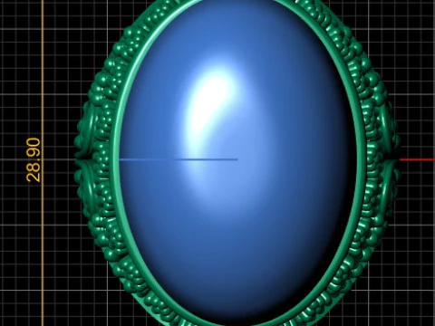 Luxury Mens Cabochon Gemstone Rings 3D Model
