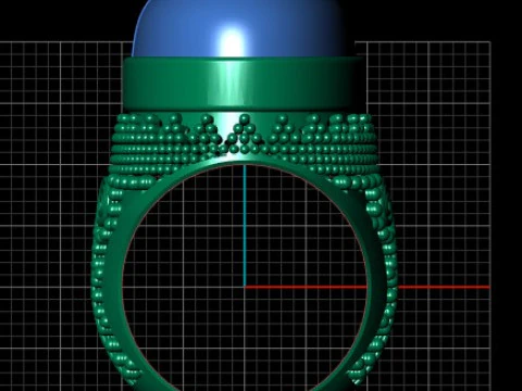 Luxury Mens Cabochon Gemstone Rings 3D Model