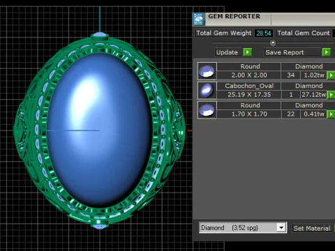 Luxury Mens Cabochon Gemstone Rings 3D Model