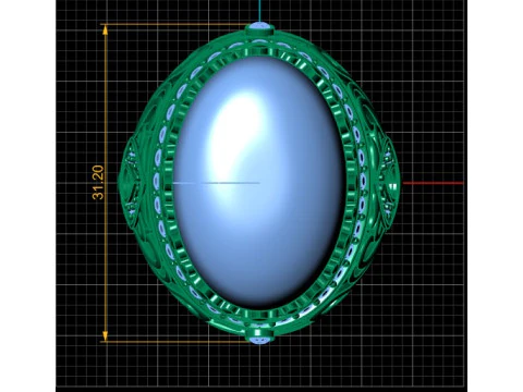 Royal Red Agate Crown Ring 3D Model