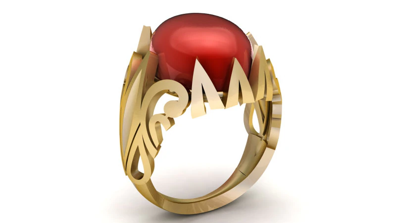 Custom Arabic Name Ring 3D Model .c4d .max .obj .3ds .fbx .stl .blend 