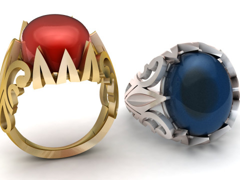 Anello con nome arabo personalizzato Modello 3D