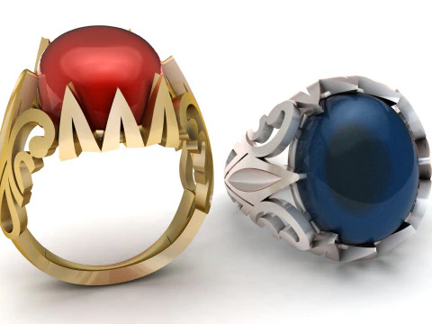 Custom Arabic Name Ring 3D Model