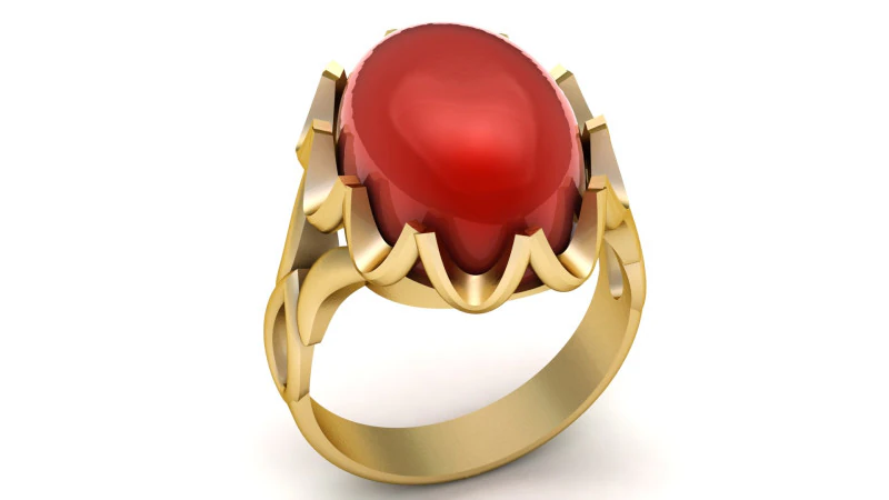 Royal Red Agate Cabochon Ring 3D Model .c4d .max .obj .3ds .fbx .stl .blend 