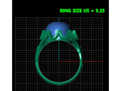 Royal Red Agate Cabochon Ring 3D Model