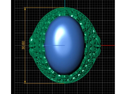 Imperial Red Agate Crown Ring 3D Model