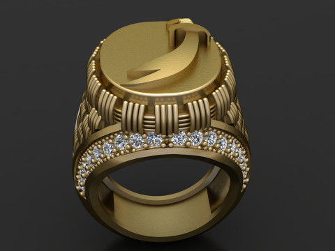 Sovereign Gold Signet Ring 3D Model