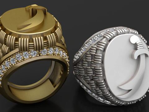 Sovereign Gold Signet Ring 3D Model