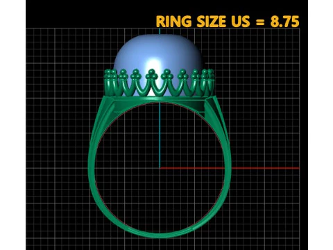 Imperial Red Cabochon Gold Ring 3D Model