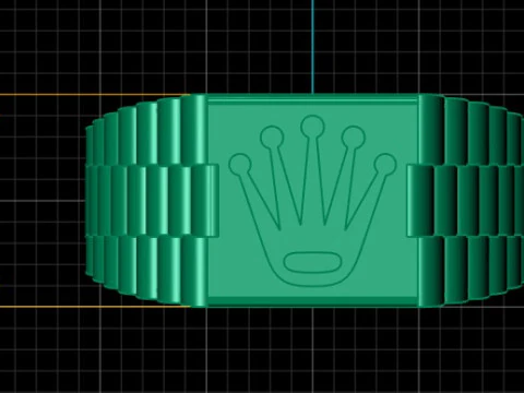 Luxury Crown Signet Ring 3D Model