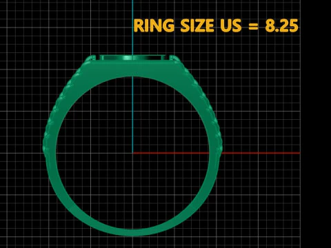 Luxury Crown Signet Ring 3D Model
