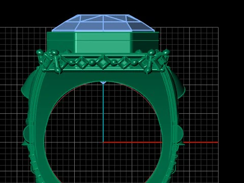 Royal Octagon Diamond Statement Ring 3D Model