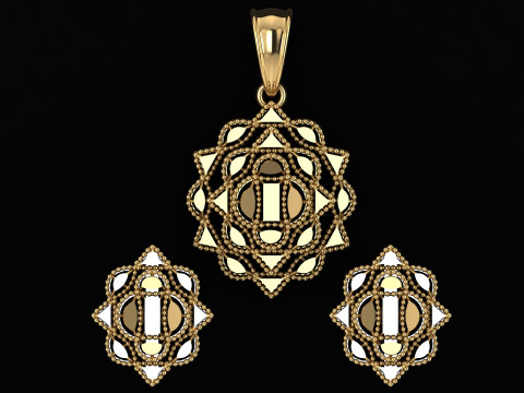 豪華な幾何学的なハローペンダント 3Dモデル
