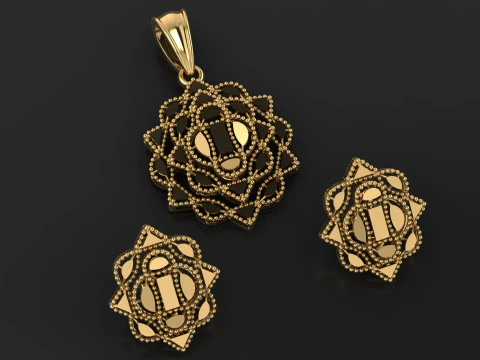 Luxury Geometric Halo Pendant 3D Model