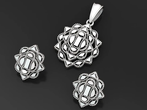 Luxury Geometric Halo Pendant 3D Model