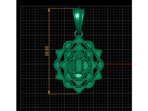 Luxury Geometric Halo Pendant 3D Model