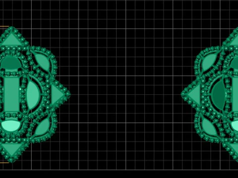 Luxury Geometric Halo Pendant 3D Model