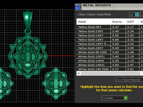 Luxury Geometric Halo Pendant 3D Model