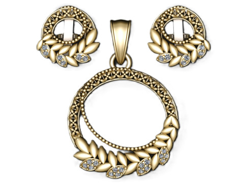 Leaf Halo Pendant 3D Model