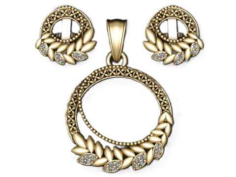 Wisiorek z aureolą w kształcie liścia Model 3D