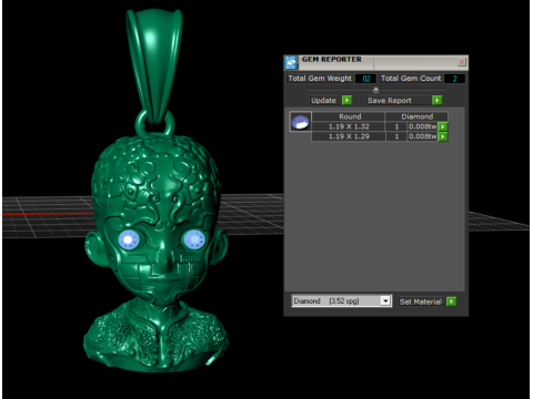 Cyber Pharaoh Skull Pendant Futuristic Luxury 3D Jewelry Model 3D Model