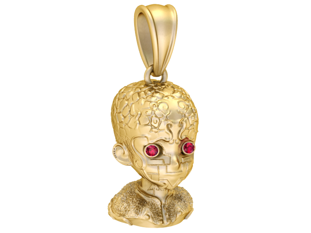 Cyber Pharaoh Skull Pendant Futuristic Luxury 3D Jewelry Model 3D Model .c4d .max .obj .3ds .fbx .stl .blend