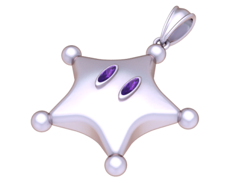 Pumpkin Skull Gemstone Pendant Luxury Fantasy Halloween 3D Jewelry Model 3D Model