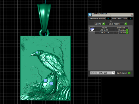 Raven Pumpkin Horror Pendant Dark Fantasy Art 3D Jewelry Model 3D Model