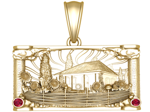 3D-модель ювелірних виробів із мальовничою підвіскою у сільській садибі 3D Модель