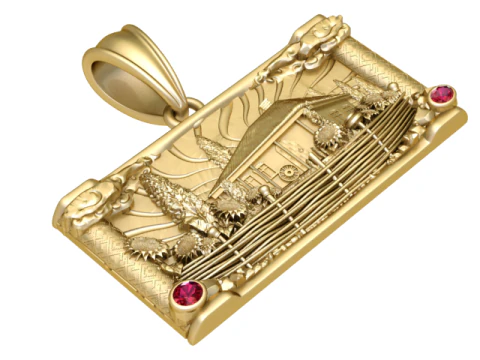Rustic Homestead Scenic Pendant Heritage Landscape 3D Jewelry Model 3D Model