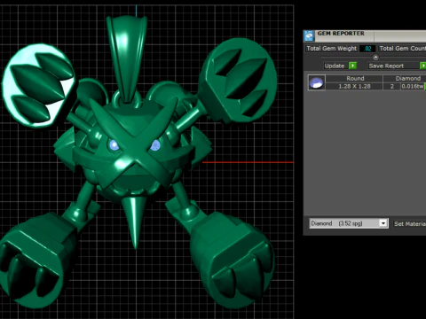 Warforge Guardian Pendant Armored Mech Fantasy 3D Jewelry Model 3D Model