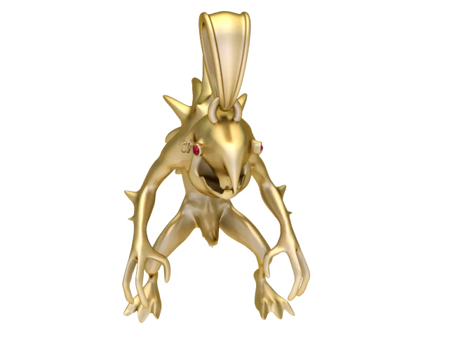 Titan Cross-Crusher Pendant Armored Mech Fantasy 3D Jewelry Model 3D Model .c4d .max .obj .3ds .fbx .stl .blend 