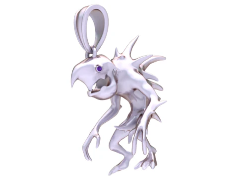 Titan Cross-Crusher Pendant Armored Mech Fantasy 3D Jewelry Model 3D Model