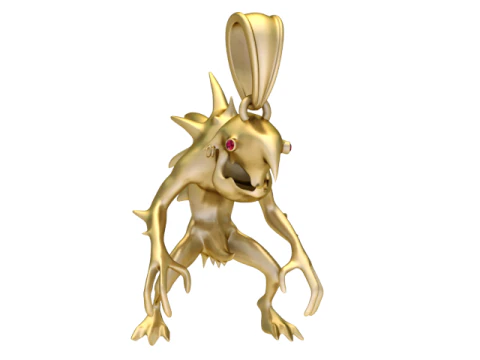 Titan Cross-Crusher Pendant Armored Mech Fantasy 3D Jewelry Model 3D Model