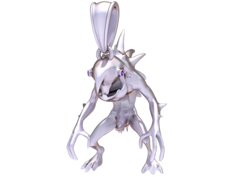 Titan Cross-Crusher Pendant Armored Mech Fantasy 3D Jewelry Model 3D Model