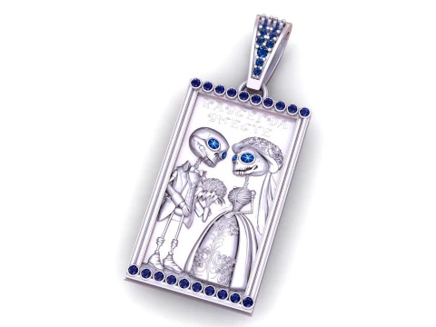 Eternal Union Skeleton Couple Pendant 3D Print Model