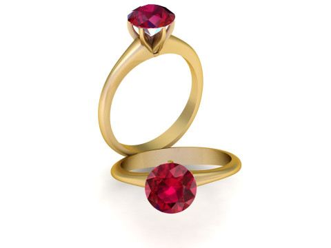 Royal Crimson Solit&auml;r-Goldring 3D Druckmodell