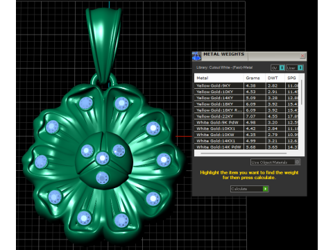 Imperial Bloom Ruby Gold Flower Pendant 3D Print Model