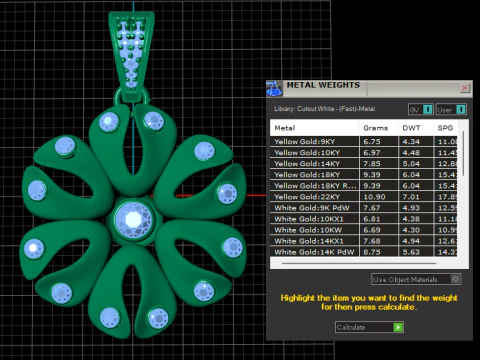 Golden Ruby Blossom Pendant 3D Print Model