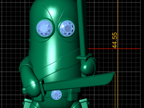 Wisiorek ze złotym robotem-wojownikiem Model do druku 3D
