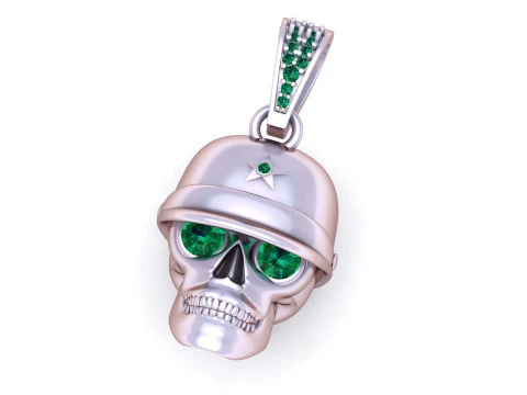 Diamond-Eye Skull Helmet Pendant 3D Print Model