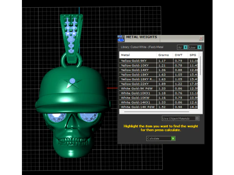 Diamond-Eye Skull Helmet Pendant 3D Print Model