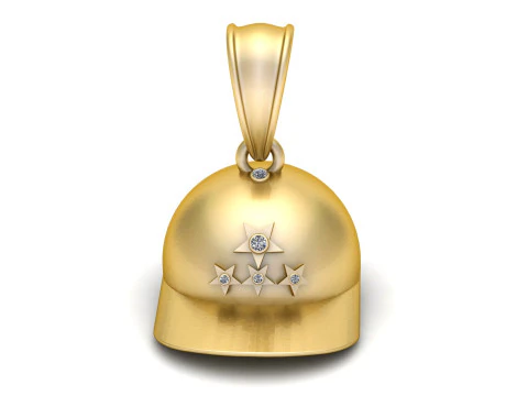 Złoty wisiorek do hełmu Niebiańskiego Strażnika z diamentowymi gwiazdami Model do druku 3D