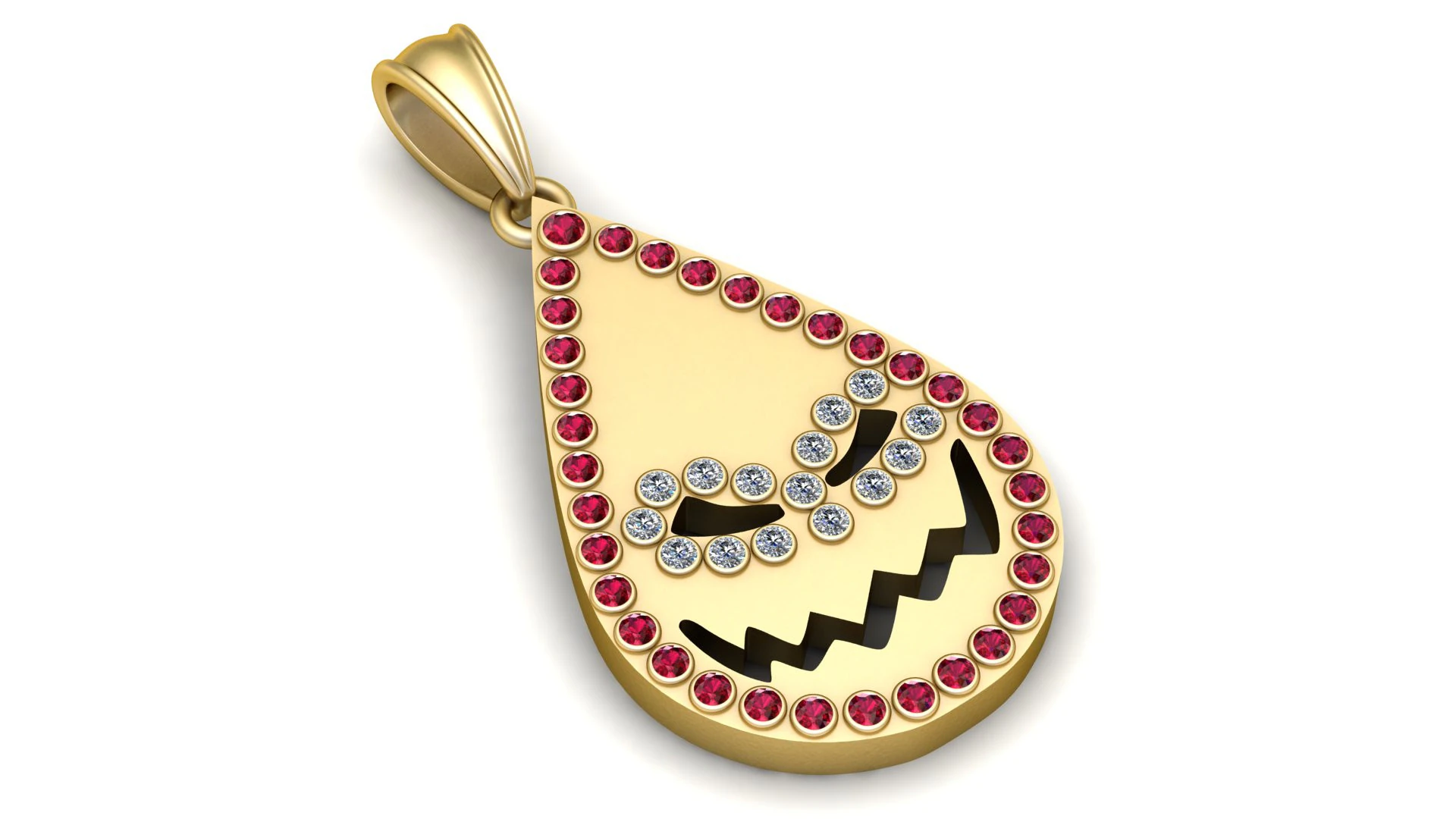 Smiley Edge Drop Pendant 3D Print Model .c4d .max .obj .3ds .fbx .stl .blend