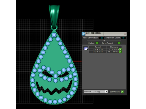 Smiley Edge Drop Pendant 3D Print Model